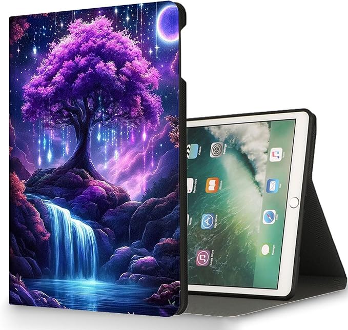 for Microsoft Surface Pro 7 Plus,Surface Pro 7/6/5/4 12.3" Tablet Case,Auto Wake/Sleep,Adjustable Stand Protective Cover - Purple Tree of Life