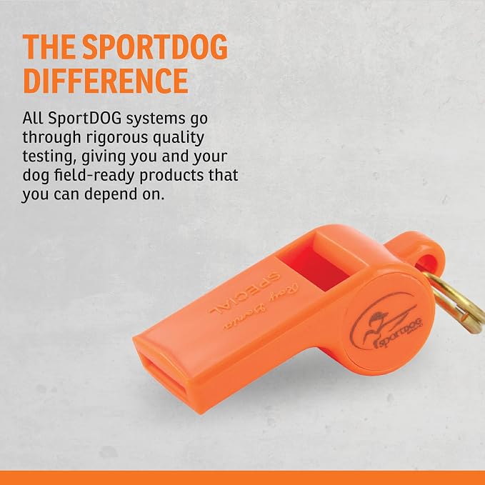 SportDOG Roy Gonia Special Whistle - Orange with Pea | Dog Training Whistle, Pea Design, Low Pitch Trill Carries farther