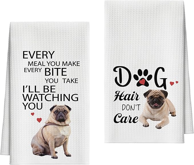 Kitchen Towels Set of 2, Every Meal You Make Dish Towel for Kitchen Bathroom, Bulldog Decorative Hand Towels, Pet Fast Drying Tea Towel, Housewarming Bulldog Gifts for Dog Lovers Women -08