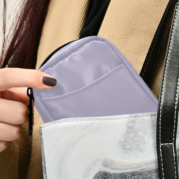 Pill Box 7 Day Case Travel Organizer Bag with Zipper Portable Weekly Compact Size for Vitamin Supplement Holder, Solid Color Lavender Purple, 4.6 x 3.14 1.88 Inch, 0.12 kilograms