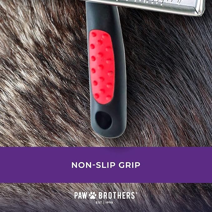 Paw Brothers Soft Pin Flat Slicker Brush for Dogs, Professional Grade Brush for Large Dogs, Coated Tips, Gentle on Skin, Remove Tangles and Mats, Maximum Coverage, X-Large