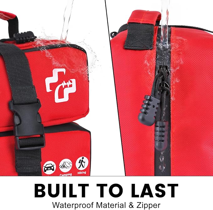 450 Piece Premium First Aid Kit, Water-Resistant Emergency Medical Kit with MOLLE System for Car, Home, Travel, Camping, Hiking & Outdoor Preparedness