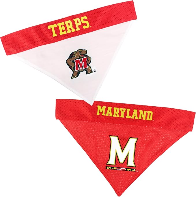 Pets First Collegiate Pet Accessories, Reversible Bandana, Maryland Terrapins Size Small/Medium