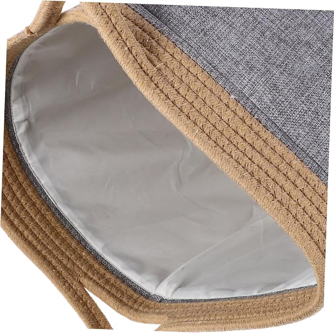 UKCOCO Portable Rope Laundry Basket Sundries Organizer for Clothes and Pet Products Multi Purpose Storage Container Washable Reusable Yellow Gray
