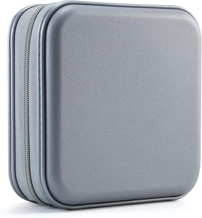 UENTIP CD Case for Car,48 Capacity DVD storage Organizer For Home Travel | CD Holder DVD Case, Smooth Double Zipper, Hard Plastic Shell, Scratch-Resistant, Slip-Resistant Tab, Blu-ray/CD/DVD Storage