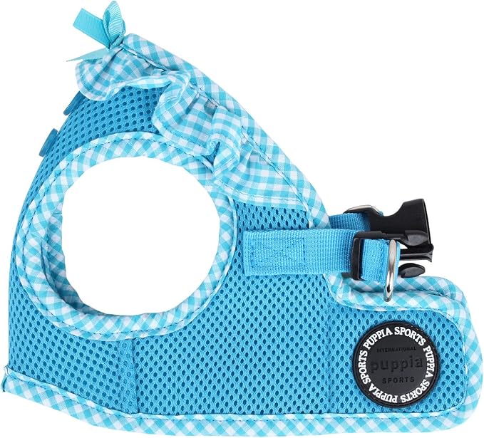 Puppia Vivien Vest Dog Harness Step-in All Season Mesh Cute No Pull No Choke Walking Training for Small Dog, Sky Blue, Large