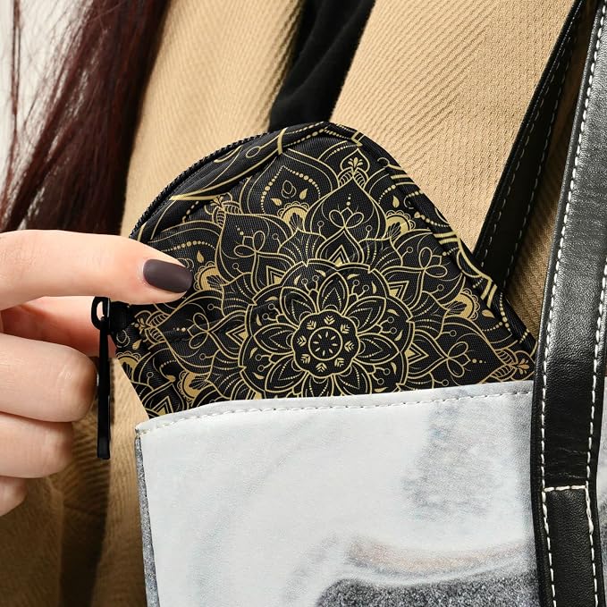 Vintage Floral Mandala Pill Case, Weekly Portable Pill Bag Container 7 Days Pill Box Organizer Vitamin Supplement Holder with Zipper for Travel Family Business