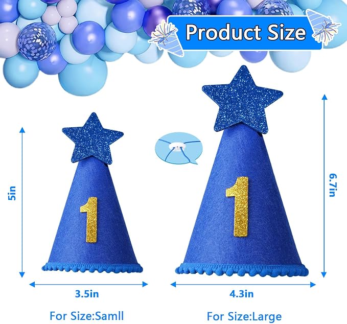 Blue Dog Birthday Party Supplies with Hat Bandana Numbers | Dog Birthday Set for Small Boy Pets Puppy Cats