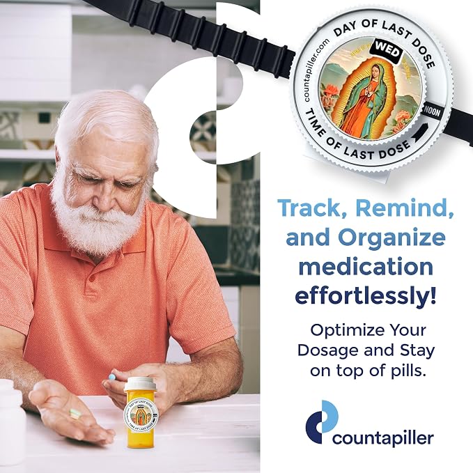 Track, Remind, & Organize Pills. Medication Compliance. Optimize Your Dosage & Stay On Top of Prescriptions AM/PM - Daily & Hourly (Virgen de Guadalupe) Pill Medication Organizer Tracker