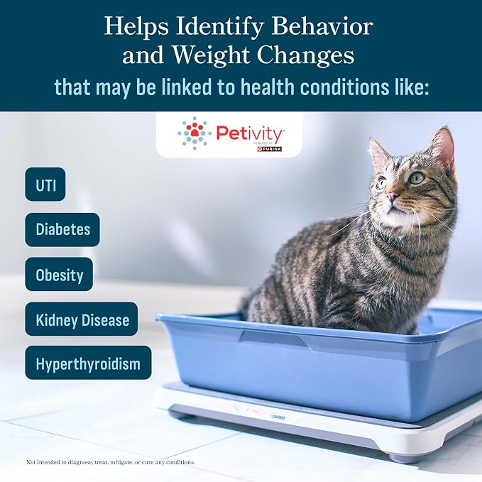 Purina Petivity Smart Litter Box Monitor Cat Weight Scale & Health Tracker - Monitor Litter Habits, Track Weight Accurately, AI Alerts & Monthly Reports, Phone App, Works for Multiple Cats