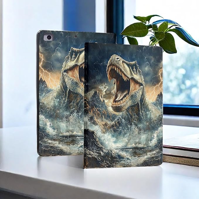 for Microsoft Surface Go 4/3/2/1-10.5" 2021 Tablet Case,Auto Wake/Sleep,Adjustable Stand Protective Cover - Tyrannosaurus