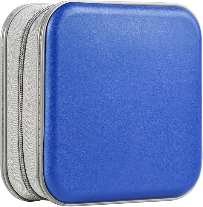 UENTIP CD Case for Car,48 Capacity DVD storage Organizer For Home Travel | CD Holder DVD Case, Smooth Double Zipper, Hard Plastic Shell, Scratch-Resistant, Slip-Resistant Tab, Blu-ray/CD/DVD Storage