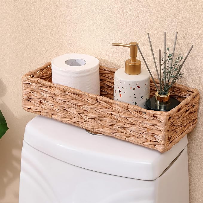 Handwoven Storage Basket Tissue Holder Box Toilet Paper Office Drawer Organizer