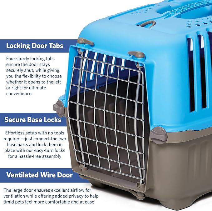 Midwest Spree Travel Carrier, 24-Inch, Hard-Sided, Red | Hard-Sided Pet Carrier, Steel Door, Ventilated Design, Locking Tabs, Easy Assembly