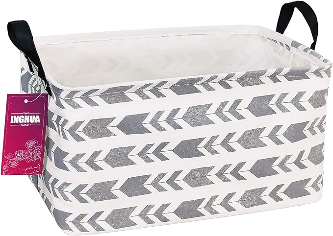 Rectangular Arrow Storage Basket | Gifts Bag for Toys,Books,Clothes,Gifts,Pets-Perfect for Home,Office,Nursery,Dorm,Shelf