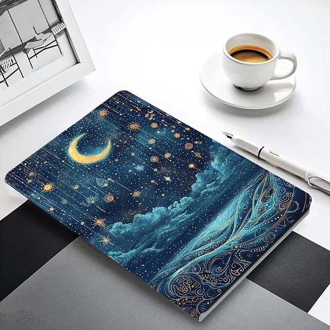 for Samsung Galaxy Tab S6 10.5" Tablet Case(Model SM-T860/T865/T867) 2019 Release,Premium Leather Folio Stand Auto Wake/Sleep,Multiple Viewing Stand,Moon Starry Sky