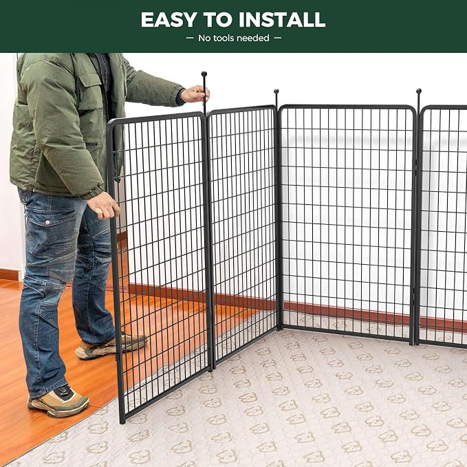 FXW Rollick Dog Playpen, Indoor, Yard & RV Camping, 50" H, 24 Panels | Easy setup, Heavy-duty, DIY layouts, for Ultra Large Dogs, Patented