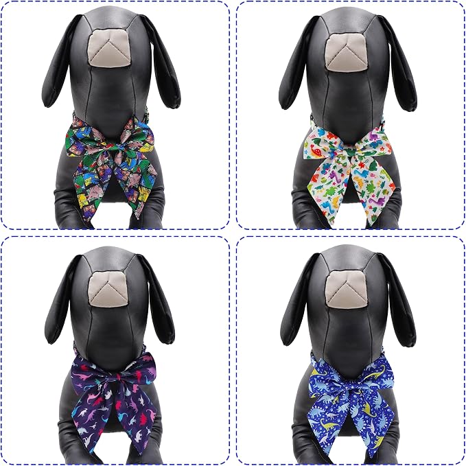 PET SHOW 10 Pack Dinosaur Sailor Dog Bowties for Large Dogs