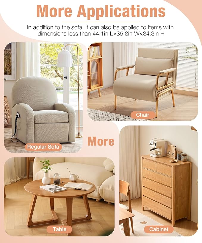 Magicheap Extra Thick 4mil Plastic Chair Cover, 44"H x 36"W x 84"D, Clear | Dust-Proof Sofa Cover for Recliner Chair Armchair Rocking Sofa, Waterproof,Furniture Moving Bags for Moving Storage