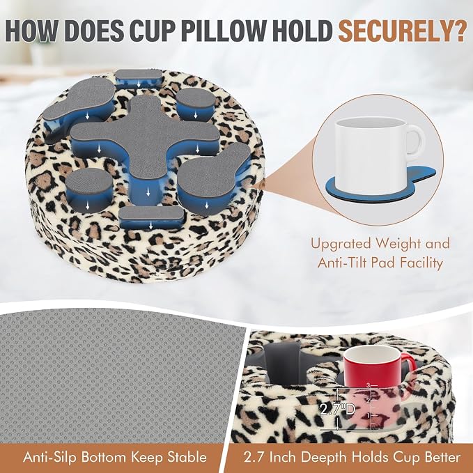 INNO STAGE Couch Cup Holder Pillow | Sofa Caddy Buddy Cupholder Organizer, for Bed Rv Tv Car Man Cave Boat Remote Snacks Drink, Gift for Couch Potato,