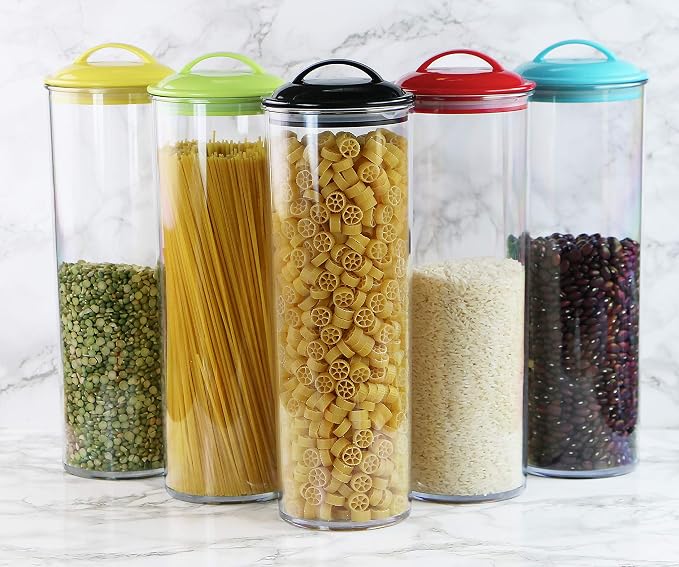 Calypso Basics by Reston Lloyd Acrylic Storage Canisters, Spaghetti, White