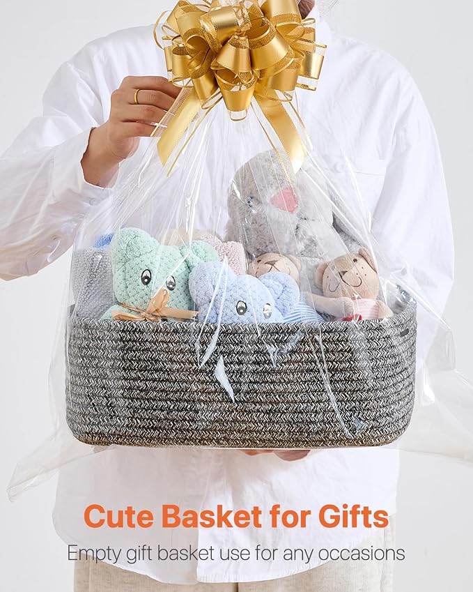 KALLAX Small Woven Storage Basket for Organizing, 13.5x9.5x5 inches, 3 Pack | Shelf baskets for closet organization, toy storage and home decor, Perfect as empty gift baskets for holidays, Mixed Black