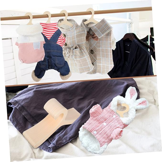 40Pcs Pet Clothes Hangers Lightweight Hanging Racks for Small Dogs and Cats Apparel Organizers for Neat Storage and Easy Access