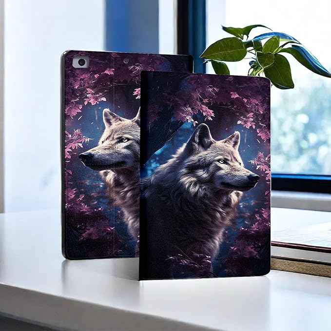 for Microsoft Surface Pro 11/10/9-13" 2024/2022 Tablet Case,Auto Wake/Sleep,Adjustable Stand Protective Cover - Wolf