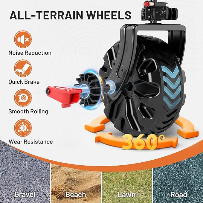 TIMBER RIDGE 600L Beast Wagon 26" W Extra Wide All Terrain Folding w/Big Wheels, Cargo Net & Tailgate, 400lbs Heavy Duty Portable Cart 54.5" L Large Collapsible Wagons for Camping, Sports, Dogs, Black