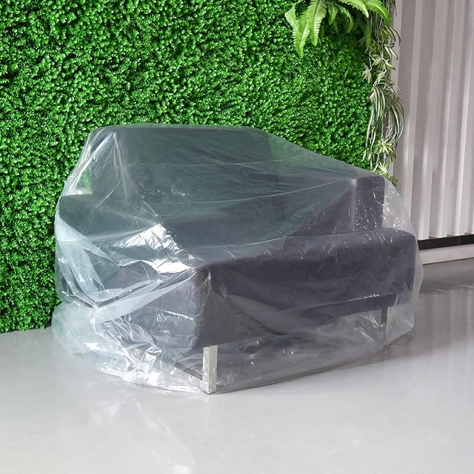TUPARKA Furniture Cover Plastic Storage Bag Heavy Duty Water Resistant Sofa Slipover for Moving Long Term Storage, 110 x 72 inches
