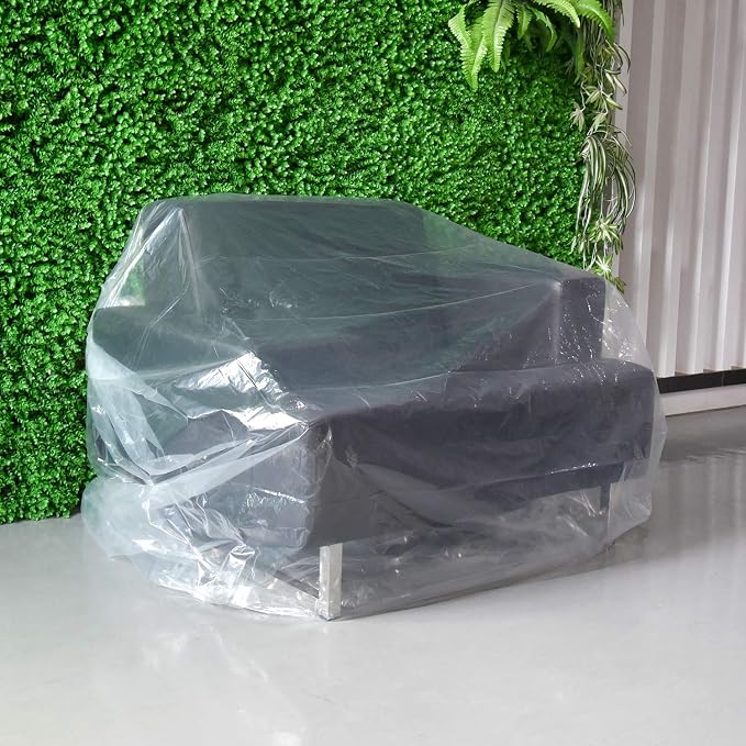TUPARKA Large Furniture Cover Poly Storage Bag Heavy Duty Sofa Slipover for Moving Long Term Storage 110" x 72", 2 Set