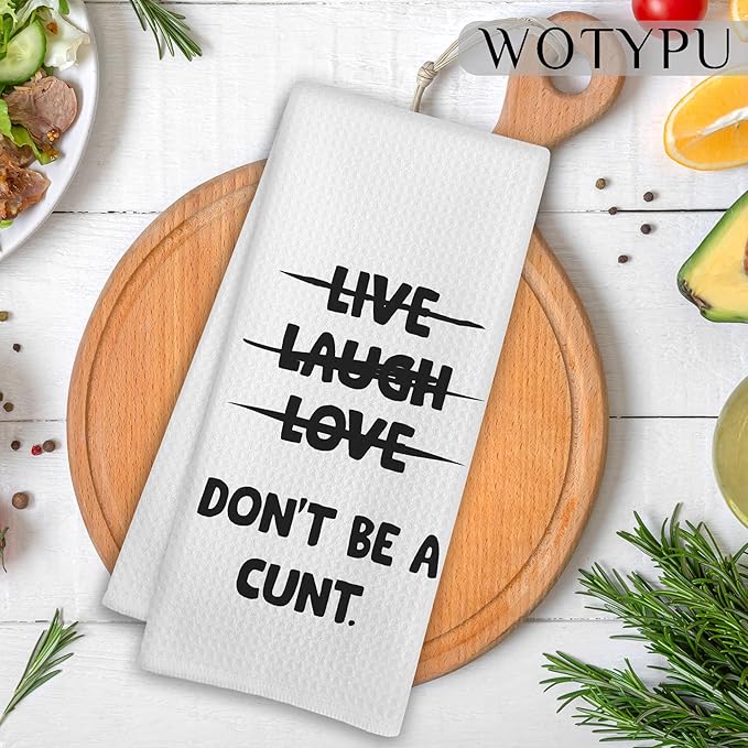 Funny Kitchen Towels, Funny Hand Towel for Bathroom Kitchen Decor, Adults Humor Gifts for Women, Dont Be A Cunt,16x24 Inch