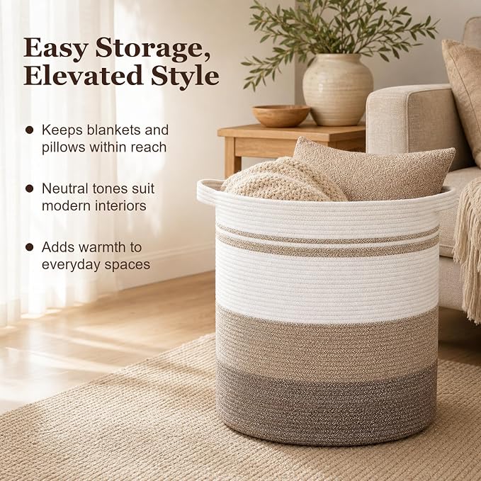 OIAHOMY 80L Laundry Basket Laundry Hamper Nursery Hamper Gradient Yellow | Tall Dirty Clothes Hamper with Handle,Blanket Basket,Decorative Basket for Living Room,Storage Basket,Toy Storage