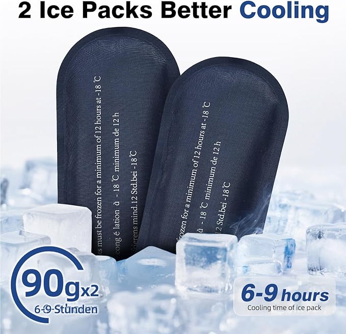 apollo walker Insulin Cooler Travel Case with Ice Packs and Insulation | TSA Approved Includes 2 x 90g ice packs for 9-hour cooling insulin pens & syringes for Diabetics to Carry (Black)