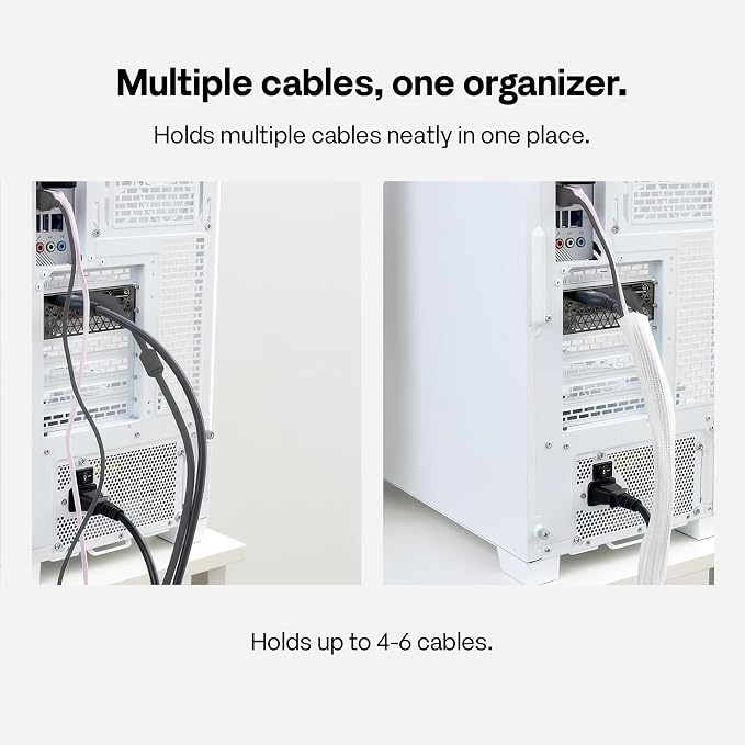 Pixio 10FT Tubing Cable Sleeve – White 1/2 inch Flexible Cable Management Sleeve for PC, Gaming, TV & Office, Wire Organizer for Desk Cable Cleanup