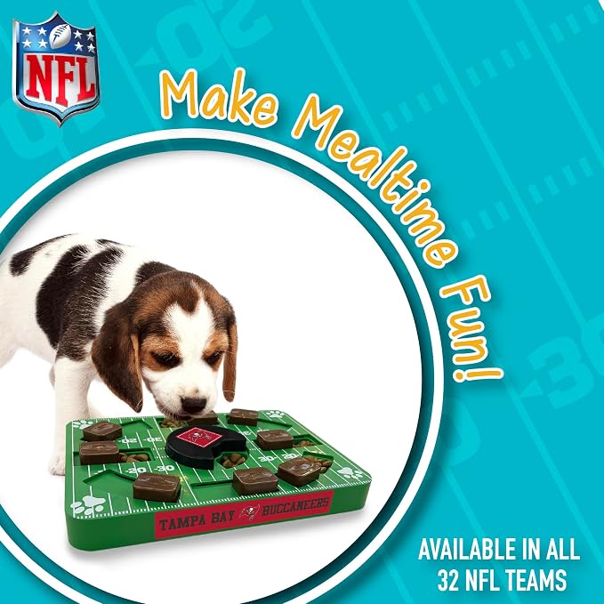 Pets First NFL Tampa Bay Buccaneers Puzzle, Interactive Dog Treat Puzzle Toy