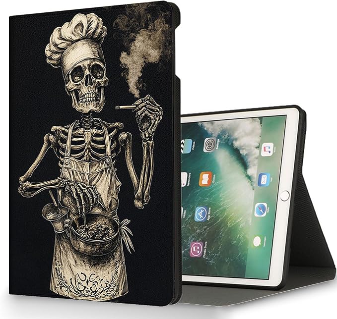 for Microsoft Surface Pro 11/10/9-13" 2024/2022 Tablet Case,Auto Wake/Sleep,Adjustable Stand Protective Cover - Skeleton Chef