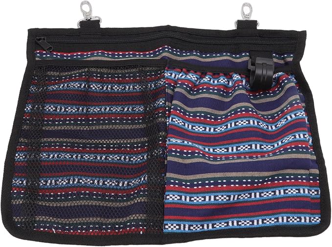 Dog Cage Storage Bag, Large Capacity Washable Cat Cage Hanging Bag with Multiple Pockets, Pet Supplies Organizer for Toys Food Grooming Tools, Durable Canvas Side Bag with 2 Hooks