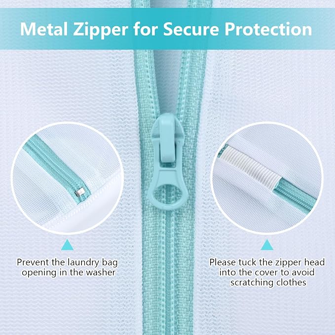 OTraki Mesh Laundry Bag for Delicates, 24 x 32 inch Large Mesh Delicates Bag for Washing Machine, Zippered Net Laundry Bag for Sweater Bed Sheet Blanket Toy College Dorm Don't Drying, Melting 140-176℉ | Laundry Net Bag with Zipper for Sweater Bed Sheet...