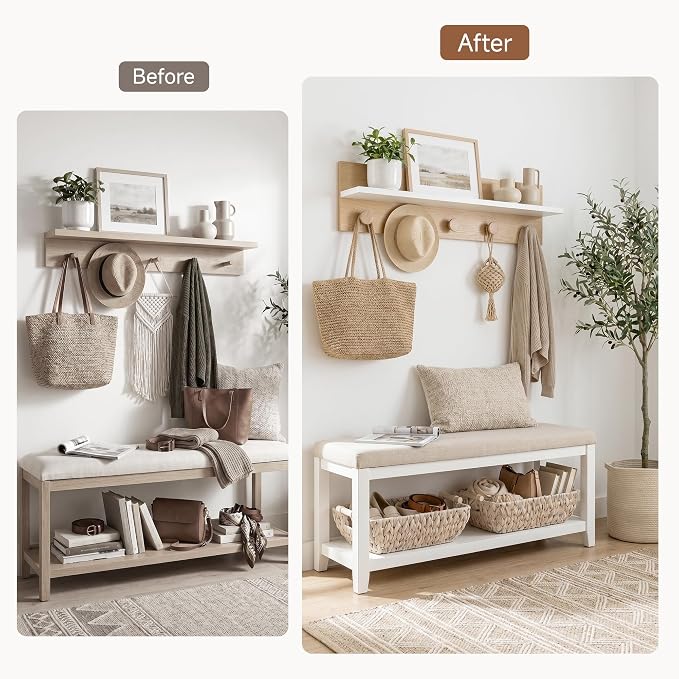 StorageWorks Wicker Baskets for Storage, Storage Baskets for Decor | Wicker Storage Baskets for Shelves, Baskets with Wooden Handles, 2-Pack Gifts Basket for Home Decor, Hand-Woven Basket