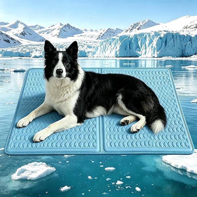 GOLOPET Large Cooling Mat for Dogs 45 x 23in | (Q-Max>0.5)Solid Silicone Honeycomb Heat Dissipation Structure，Breathable and cool fiber fabric，Rapid cooling,Easy to clean