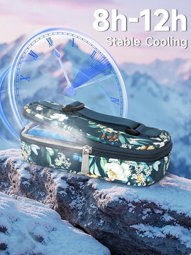 YOUSHARES Peptide Vials Cooler Travel Case - TSA Approved | Diabetic Insulin Vial Cooling Bag , Protective Ice Brick, Refrigerated Diabetes Supplies Organizer,GLP-1 Medication Storage