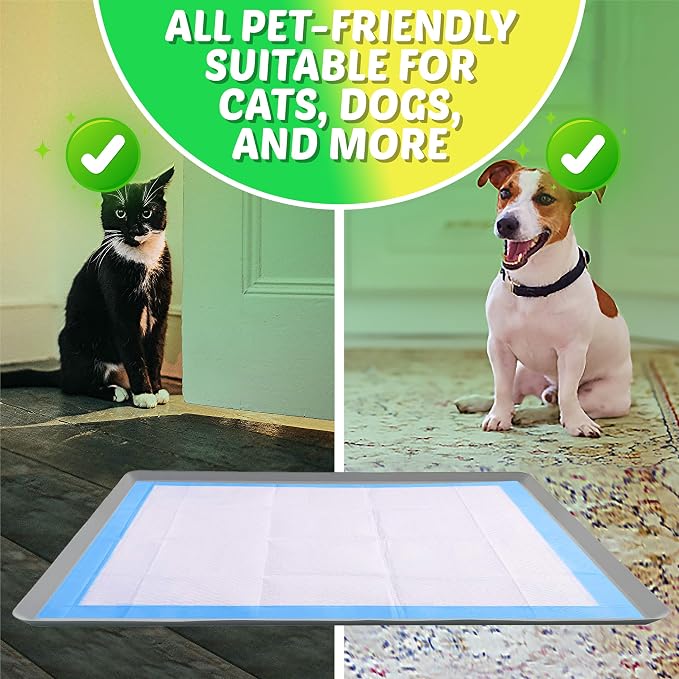 Dog Pee Pad Holder - Fits Up to 28” x 34” Pee Pad - 1 Pack - Light Grey | Stable Grip, Soft Edges, Quick Wipe Silicone Surface, Dog Pad Holder for Indoor Flooring Protection