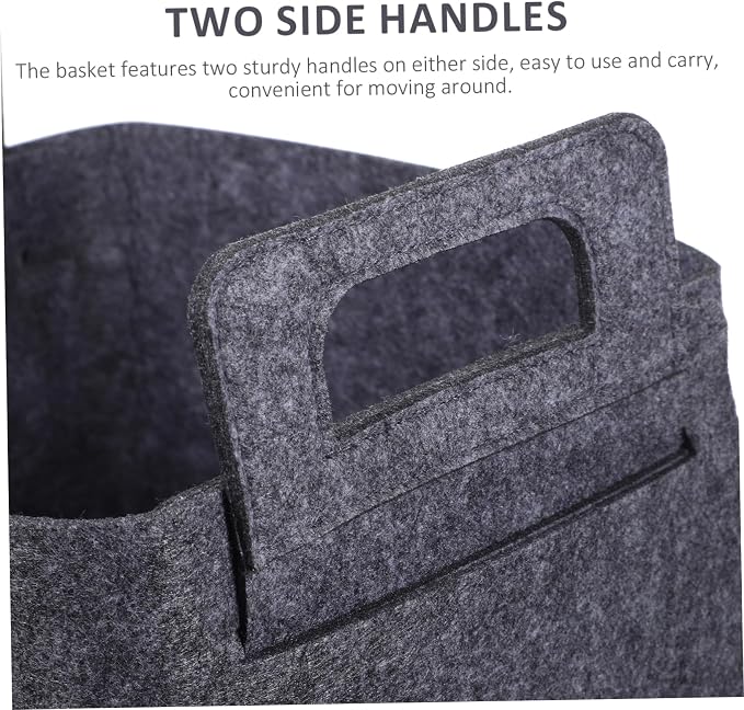 Pet Toy Storage Basket Felt Organizer for Dogs and Cats Multi-functional Toy Bin for Blankets Leashes and Accessories