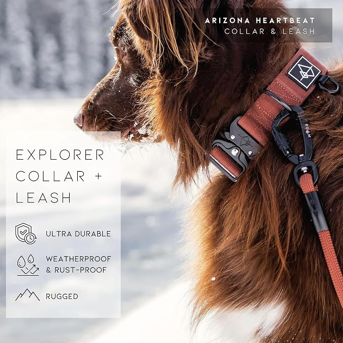 MADE TO ROAM Explorer Dog Collar | Heavy Duty Nylon & Durable Metal Buckle | Premium adjustable collar with rust-resistant hardware. Fits small to large dogs. 15 colors. Matching leash & harness