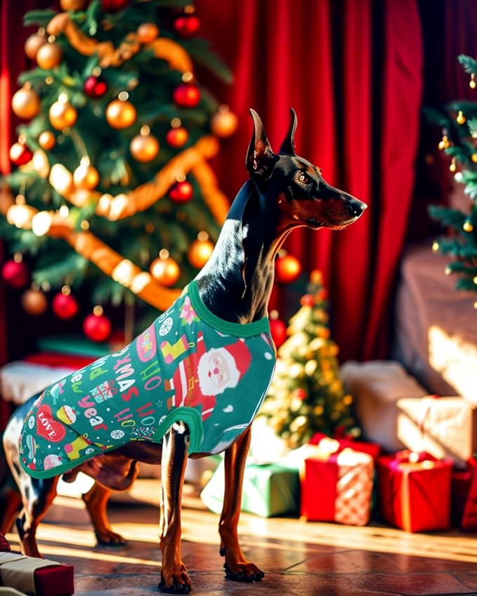PET SHOW 4 Pack Dog Shirts Christmas for Extra Small Doggies Boy Girl | Breathable t-shirts for cats,polyester,sleeveless vest,holiday birthday puppy clothes tank top,XS