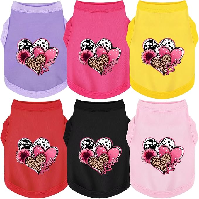 Discover Cozy Cotton Canine Wear: Soft, Lightweight, and Breathable Dog Shirt Vest with Eye-Catching Graphics (Hearts and Love), Keeping Your Furry Friend Comfy! Yellow XL