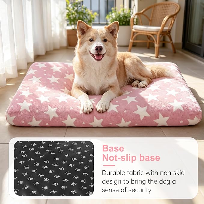 Orthopedic Dog Bed for Large Dogs with Removable Washable Cover | Orthopedic foam support, egg-crate design for joint pain relief, breathable cover, non-slip bottom, crate-friendly travel bed