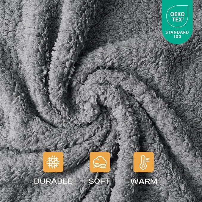 1 Pack 3 Calming Blankets Fluffy Premium Fleece Pet Blanket Soft Sherpa Throw for Dog Puppy Cat Grey Large (41" x31'') | Fluffy Throw Blanket Washeble for Crate Bed Couch Indoor. Cozy Pet Blanket, Puppy Essentials Dog gift,Grey,Large