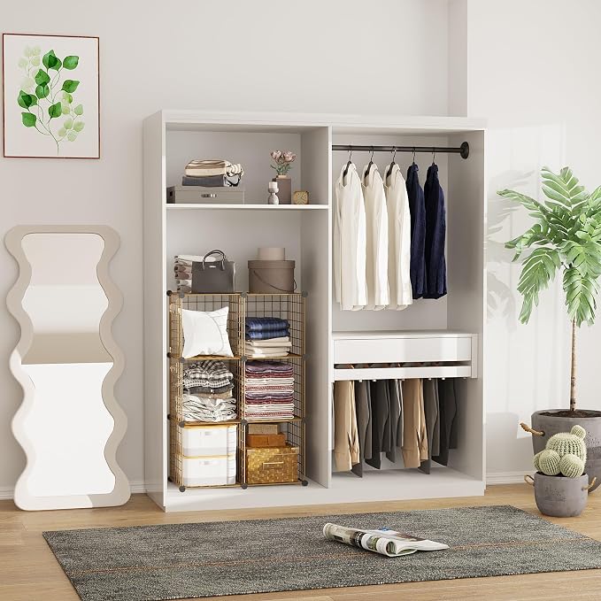 C&AHOME Wire Cube Storage, 6 - Cube Organizer Metal C Grids Units, Brown | Modular Shelves Units, Closet Organizer, Storage Bins Shelving, Ideal for Home, Office, Living Room
